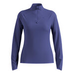 Abbigliamento Odlo Odlo Zeroweight Warm Mid Layer 1/2 Zip Camicia Da Corsa Donna-Blu
