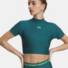 HeatGear Crop Maglietta Donna-verde, verde