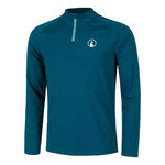Abbigliamento da tennis Quiet Please Quiet Please Create Big Serve 1/4 Zip Manica Lunga Uomini-Color Petrolio,Bianco