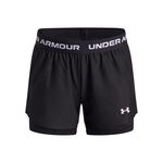 Abbigliamento Under Armour Under Armour Tech Play Up 2in1 Pantaloncini Ragazze-Nero,Bianco