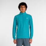 Abbigliamento New Balance New Balance Space Dye 1/4 Zip Manica lunga Uomini - turchese