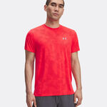 Abbigliamento Under Armour Under Armour Launch Camo Camicia Da Corsa Uomini-Rosso Neon