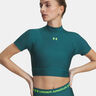 HeatGear Crop Maglietta Donna-verde, verde