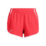 Abbigliamento Under Armour Under Armour Fly By 3in Pantaloncini Da Corsa Donna-Rosso,Bianco