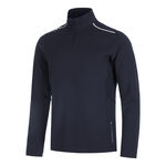 Abbigliamento da tennis JLindeberg JLindeberg Leon Quarter Zip Manica lunga Uomini-blu scuro