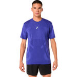 Abbigliamento ASICS ASICS Road Seamless Camicia da corsa Uomini-blu, lilla