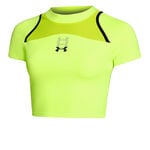 Abbigliamento Under Armour Under Armour Run Anywhere Crop Camicia Da Corsa Donna-Verde,Nero