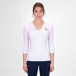 Abbigliamento BIDI BADU BIDI BADU Crew V-Neck Manica Lunga Donna-Bianco