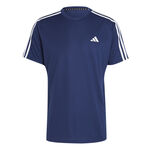 Abbigliamento adidas adidas Training Essential Base 3 Stripes Maglietta Uomini-Blu Scuro,Bianco