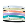 Nike Flex Classic Fascia Per Capelli Confezione Da 6-Viola,Bianco