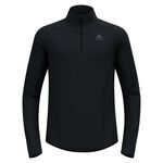 Abbigliamento Odlo Odlo Zeroweight Warm Mid Layer 1/2 Zip Camicia Da Corsa Uomini-Nero