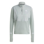 Abbigliamento adidas adidas Ultimate High Visibility Half-Zip Camicia da corsa Donna - salvia, 