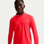 Abbigliamento Nike Nike Pacer Half-Zip Camicia da corsa Uomini - rosso chiaro, argento