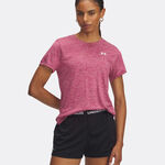 Abbigliamento Under Armour Under Armour Tech Twist Maglietta Donna-Berry,Bianco
