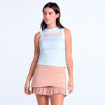 Abbigliamento Lucky in Love Lucky in Love Weave Stripe Muscle Canottiera Donna - blu chiaro, albicocca