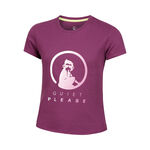 Abbigliamento Quiet Please Quiet Please Baseline Logo Maglietta Ragazze-Berry,Rosa