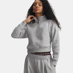Abbigliamento Under Armour Under Armour Rival Fleece Script Halfzip Manica lunga Donna-grigio, bianco