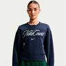 Court Fleece Crew Felpa Donna-blu scuro, crema
