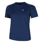 Abbigliamento ASICS ASICS Road Camicia Da Corsa Donna-Blu Scuro