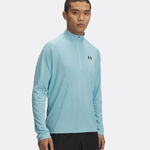 Abbigliamento Under Armour Under Armour Tech Textured Half-Zip Manica Lunga Uomini-Blu