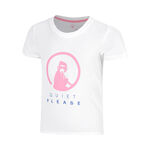 Abbigliamento Quiet Please Quiet Please Baseline Logo Maglietta Ragazze-bianco, rosa neon
