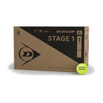 Palline da tennis Dunlop Dunlop Stage 1 Green Pallina Play and Stay 18 tubi da 4 -giallo
