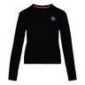 Mirella Basic Crew Felpa Donna-Nero,Bianco