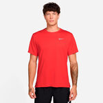Abbigliamento Nike Nike Miler Tee Camicia da corsa Uomini-rosso chiaro, argento