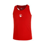 Abbigliamento da tennis Quiet Please Quiet Please Racerback Canottiera Ragazze-Rosso,Bianco