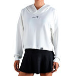 Padelbekleidung Endless Endless Hypersoft Felpa con cappuccio Donna-bianco