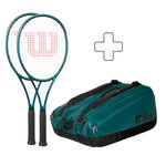 Confezione Di Racchette Wilson 2x Blade 98 18x20 V9 plus Schlägertasche