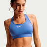 Swoosh Medium Reggiseni sportivi Donna-blu, bianco