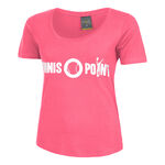Abbigliamento Tennis-Point Tennis-Point Basic Cotton Maglietta Donna-Rosa,Bianco