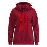 Abbigliamento BIDI BADU BIDI BADU Protected Leafs Chill Felpa Con Cappuccio Donna-Vino Rosso