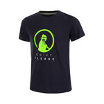 Abbigliamento da tennis Quiet Please Quiet Please Wild Advantage Logo Maglietta Ragazzi-Blu Scuro,Verde Neon