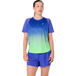 Abbigliamento ASICS ASICS Road Fade Camicia da corsa Donna-blu, verde