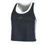 Play Crop Canottiera Donna-Blu Scuro,Bianco