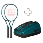 Confezione Di Racchette Wilson 2x Blade 104 V9 plus Schlägertasche
