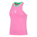 Abbigliamento da tennis Quiet Please Quiet Please Racerback 2.0 Canottiera Donna-rosa, bianco