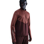 Abbigliamento Nike Nike Pacer Winterized Half-Zip Camicia da corsa Uomini - rosso scuro, bronzo