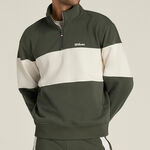 Abbigliamento da tennis Wilson Wilson Playstate French Terry 1/2 Zip Felpa Uomini-verde scuro, sand