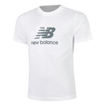 Abbigliamento New Balance New Balance Essentials Logo Maglietta Uomini-Bianco
