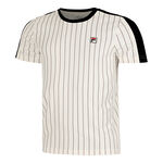 Abbigliamento Fila Fila Stripes Jascha 2 Maglietta Uomini-Bianco,Blu Scuro