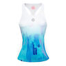Yaka Tech Canottiera Donna-Bianco,Blu Chiaro
