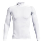 Abbigliamento Under Armour Under Armour Heatgear Comp Mock Manica Lunga Uomini-Bianco
