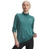 Tech 1/2 Zip-Twist Manica lunga Donna-verde, bianco