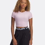 Abbigliamento Under Armour Under Armour Rival Rib Maglietta Donna-Rosa