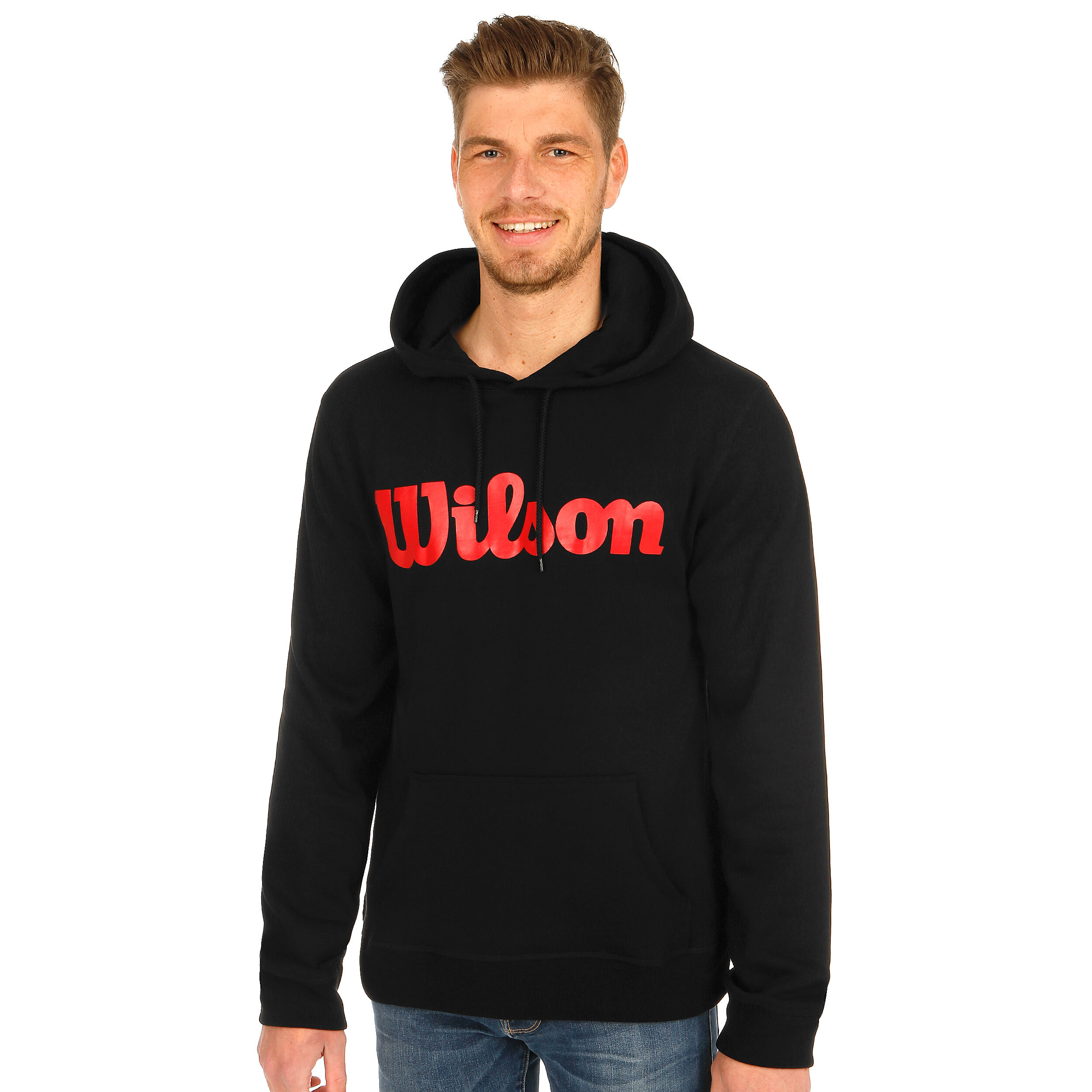Buy Wilson Script Cotton Po Felpa Con Cappuccio Uomini Nero Rosso