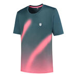 Abbigliamento K-Swiss K-Swiss Hypercourt Print Crew Maglietta Uomini - color petrolio, rosa