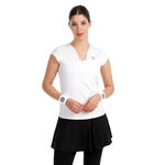 Abbigliamento da tennis BIDI BADU BIDI BADU Crew 2.0 V-Neck Maglietta Donna-bianco